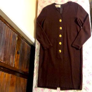 Vintage brown mid-calf dress Steve Fabrikant size 6 (fits like a Large)